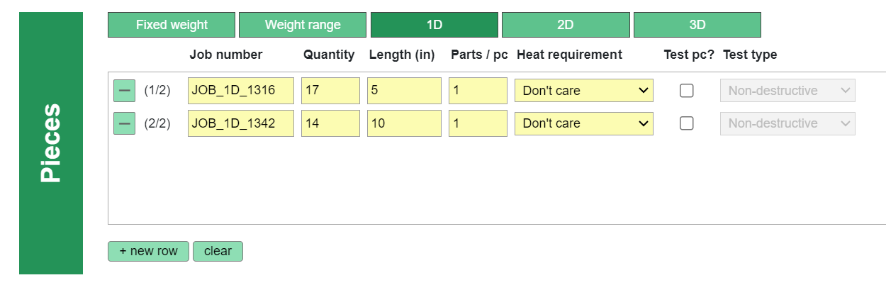 Text showing two billet planning jobs